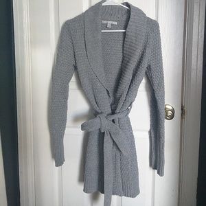 Old Navy Long Chunky Belted Cardigan Small Gray